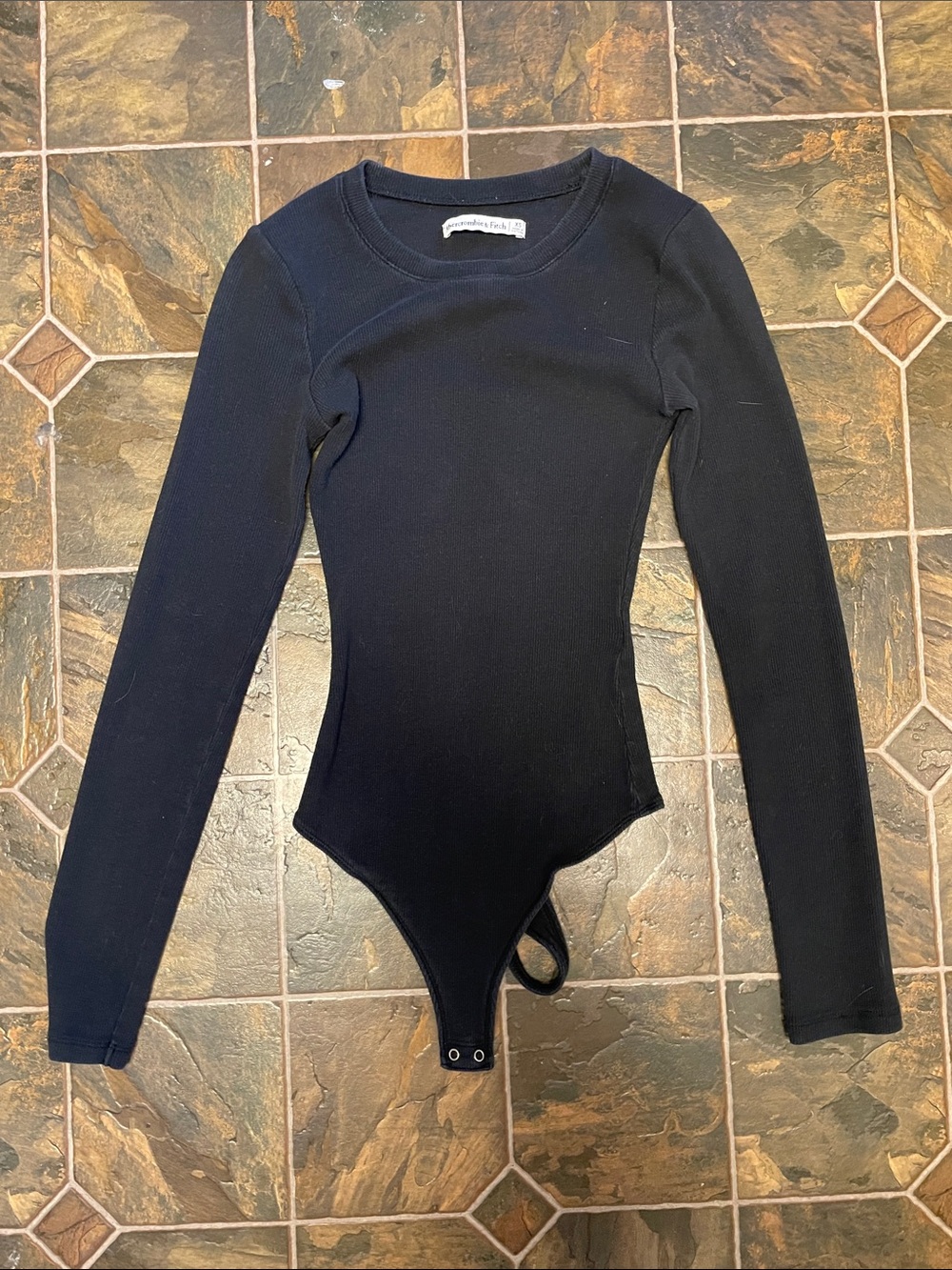 Abercrombie & Fitch Black Long-Sleeve Bodysuit